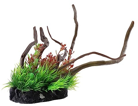 DOITOOL Plante Décorative pour Aquarium - Herbe Artificielle Rouge - Ornement Aquatique Réaliste - Convient pour Une Plante sous-Marine Fraîche Et