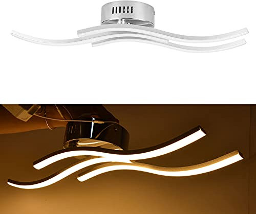 Topyond Moderne LED-Wellendeckenleuchte, Moderne Küchenleuchten 105 LED, Warmes Licht, Für Wohnzimmer-Schlafzimmer-Dekor, AC85–265 V