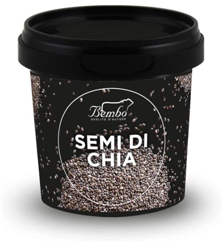 Semi Bembo: Semi di Chia 90g – Fonte Naturale di Omega-3, Fibre e Proteine – Confezione Salvafreschezza, Riutilizzabile e Riciclabile