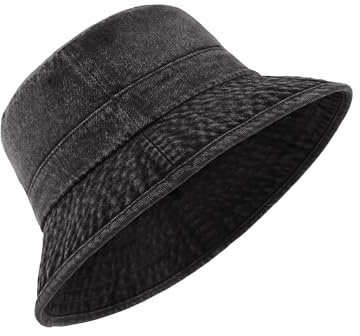 Zylioo L/XL Jeans Fischerhut Anglerhut Denim für Großen Kopf,UPF50+ Sonnenschutz Sonnenhut Größe 58-64cm,Vintage Sommerhut