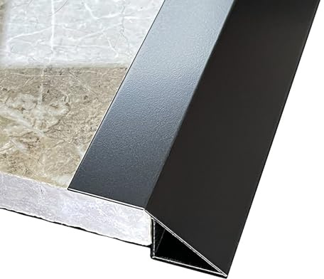 Raouoae Übergangsprofil Höhenausgleich 1cm/2cm/3cm/4cm/5cm Abschlussleiste Aluminiumlegierung Eloxiert 100cm*2 Bodenleisten Selbstklebend Abdeckleiste(Schwarz,Breite: 30 mm)