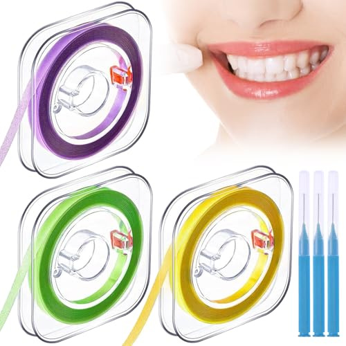 3 Bände Zahn Schleifpapier Zahnschleifpapier für Zwischenräume 3 Arten von Rauheit für Zähne Polieren Zahnsteinentferner Tragbare Dental Polierstreifen 4mm X 6m