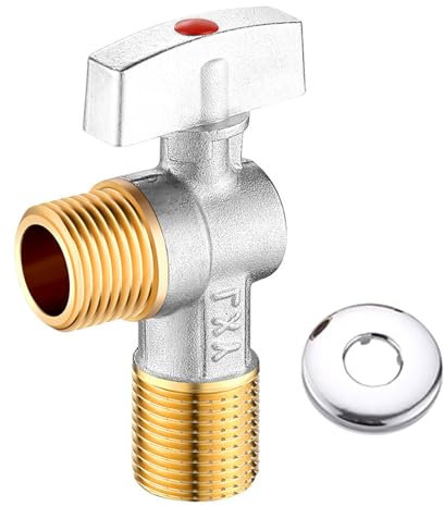 YHAILI Messing-Winkel-Absperrventile, 1,27 cm, Einlassauslass, doppelte Heiß- und Kaltventile, einfache Installation für Küche, Badezimmer, Sanitärinstallationen