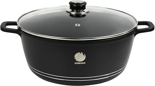 Non Stick Coating Casserole Pot Die Cast Stockpot Aluminium with Tempered Glass Lid (30cm)