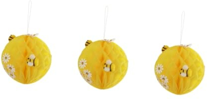 Cabilock 3ensembles Décoration Suspendue Boules Alvéolées pour Anniversaire Lot de Pendentifs Papier pour Fête Thématique Abeille Décoration Intérieure Et Extérieure Facile à