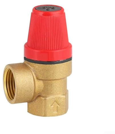ReachMall System Boiler Safety Pressure-Relief Valve, Diaphragm Brass Safety Valve, 1/2 Inch-Pressure Level 3 Bar To 6 Bar Drain Valve(3bar)