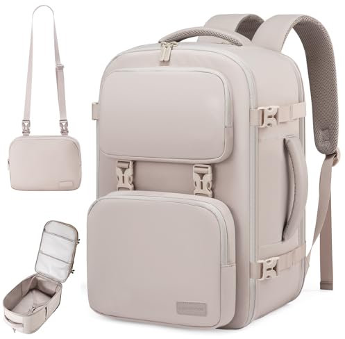 LOVEVOOK Reiserucksack Handgepäck Flugzeug 17.3 Zoll Laptop Rucksack Damen Herren Groß Travel Backpack Women Wasserdicht 40L Carry On Cabin Luggage Bag Weekender Duffle Bag für Urlaub Business