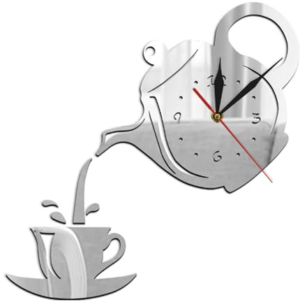 yufana Orologio da Parete Adesivo Silenzioso,Orologi da Parete 3D Orologio da Parete in Acrilico (24 * 17,5 * 3,5 cm)