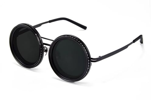 Zirkular polarisierte Sonnenbrille Blau Lichtschutz Einstellbarer ND-Filter 1-9 Zahnradgläser mit blockierender Farbverstellung für den Komfort Schwarz