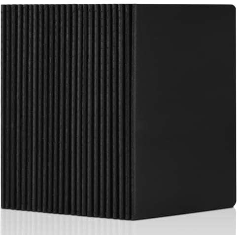 ZCZN A5 linjerade anteckningsböcker, set med 24 anteckningsblock, svart kraftomslag, anteckningsblock ritning, 60 sidor (30 ark) per linjerade anteckningsblock