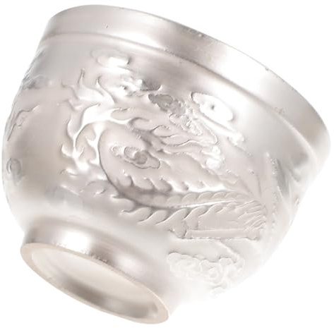 TOPPERFUN 3 Pezzi Coppa D'argento Per Tacpa Da Tè Con Tazza Da Tè Tazze Da Tè Cina Servizio Da Tè D'epoca Articoli Da Tè Tradizionali Tazza Di Tè Kung Fu Argento Dorato Silver