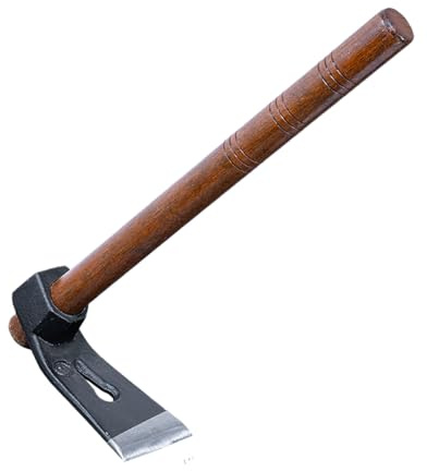 Mini azada de jardín de 16 pulgadas para aflojar el suelo y desmalezar clavos golpeables y extraíbles, mango largo de mano, herramienta de jardín Rnj481 (C, talla única)