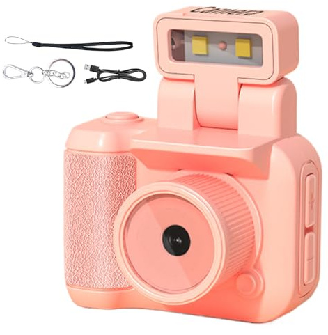 Cámara Pequeña Vintage Mini Videocámara Digital Vintage Portátil Compacta | Con Luz Estroboscópica LED Cámara Digital Miniatura Multifuncional Para Viajes, Vlogging, Grabación, Niños,