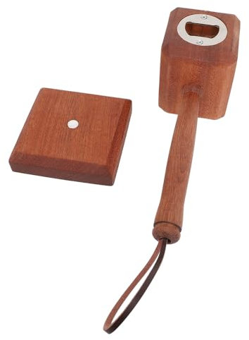 Riuulity Multipurpose Wooden Bottle Opener Hammer for Beer, Dad, Him, Personalized Kitchen, Party, Bar Decoration, Strong Magnet Beer Opener, Stainless Steel Mouth