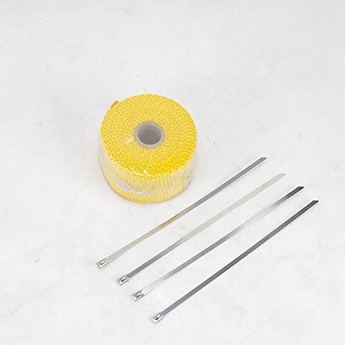 Bande Thermique Echappement Moto 5m Roll Fibre de verre Bouclage de chaleur Moto d'échappement Thermique Thermique Tuyau Tuyau Tige Tableau Tableau Tableau thermique Protection thermique avec des crav