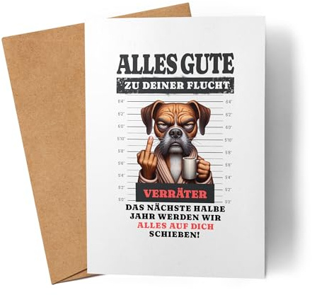 Lilavie-Design Alles Gute zu deiner Flucht Karte Grußkarte Verräter Kollegen Geschenkidee Abschied Büro Humor