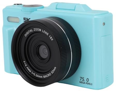Denash Cámara Digital de 5k, 75mp Cámara de Video sin Espejo con Pantalla de 3 Flip y WiFi para Fotografía de Viaje