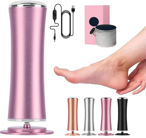 Glow Pied, Honey Glow Pied, Rape Pieds Électrique Avec 60 Tampons Glide, Ponceuse Pied pour Callosités Peaux Mortes Pieds Gercés, Vitesses Réglables, pour Femmes Hommes Pédicures (Rose)