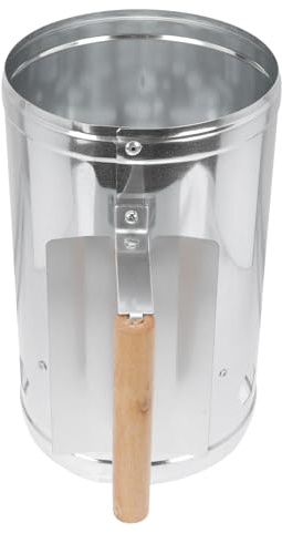 TINEASUR Barile Accendifuoco per Barbecue in Metallo Circolazione Aria per Combustione Uniforme, Accendifuoco per Carbone Rapido e Pulito per Campeggio, Grigliate in Giardino e Cucina