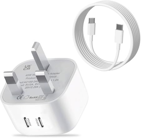 45W USB C Plug for Samsung Super Fast Charger & Cable for Samsung S26 S25