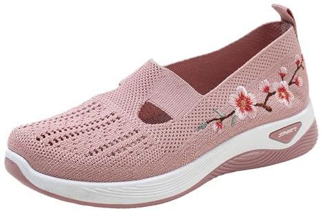 Scarpe Ortopediche Donna Estive Senza Lacci Scarpe Slip On da Corsa Camminare Comode Ginnastica Morbida Sneakers Traspiranti Leggere Antiscivolo Sneakers Diabetici Pianta Larga Sanitarie Outdoor Sport
