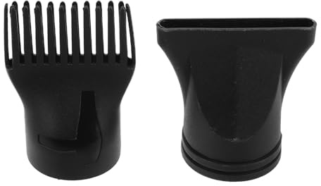 PATKAW 2 Pezzi Ugello per Asciugacapelli in Plastica con Beccuccio Piatto e Pettine, Accessorio per Styling Professionale da Salone, Compatibile per Asciugatura e Modellatura Chioma