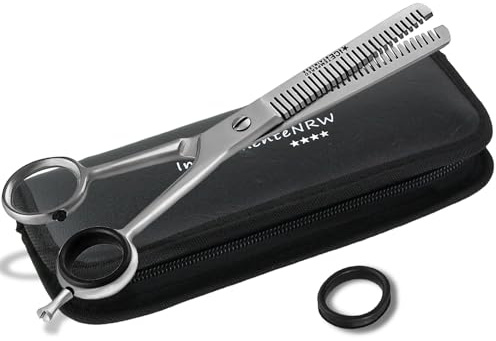 Effilierschere Haarschere mit 2-seitiger Verzahnung Edelstahl Rostfrei | Ausdünnschere Friseurschere zum Ausdünnen der Haare 16,5 cm