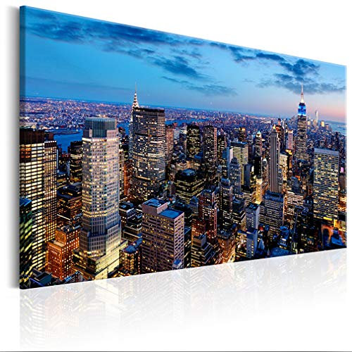 decomonkey Bilder New York 120x80 cm XXL 1 Teilig Leinwandbilder Bild auf Leinwand Vlies Wandbild Kunstdruck Wanddeko Wand Wohnzimmer Wanddekoration Deko Stadt City Architektur