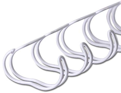 Drahtbinderücken für Bindungen 2:1 (23 Ringe), 22,2 mm, 50 Stück,WEIß, für ca. 170 Seiten - für Ringbindungen