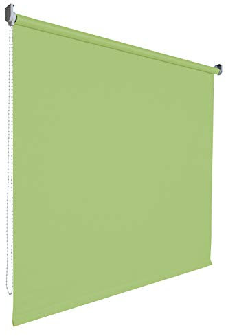 Kettenzugrollo Seitenzugrollo Tür Fenster Rollo Vorhang 14 Farben Breite 62 bis 202 cm Länge 180 cm lichtdurchlässig halbtransparent Metall Träger Wandmontage Deckenmontage (182 x 180 cm / Grün)