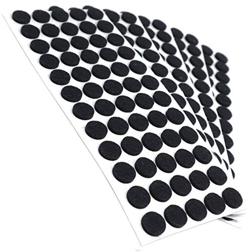 Adsamm® / 300 x Selbstklebende Filzgleiter/Schwarz/ø 14 mm/Rund/Möbelgleiter aus Filz mit 3.5 mm Stärke/Möbel- und Bodengleiter