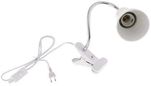 Backbayia E27 Supporto di Lampadina boccole di Lampada di Clip di Reptile con Pinza Supporto Flessibile di lampadine
