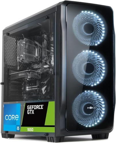 RGDIGITAL PC DESKTOP GAMING MYKA CRISTAL DIAMOND i5-11400 Hexa-Core 11th Gen 4,4 Ghz RAM Ddr4 16gb SSD M2 Nvme 512gb WIFI USB3.0 GEFORCE GTX1650 4GB licenza Windows 11 professional Completo