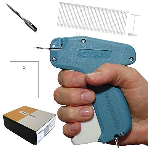 Etikettierpistole CY2002 Set 9: 1.000 Fäden, 1.000 Etiketten, 1 Nadel | CY2002 FEIN, Kartonetiketten 35x45mm einzeln geschnitten, 1 Ersatznadel