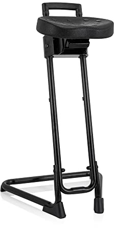 hjh Office 830010 Silla de Trabajo Top Work 32 Espuma Duro Negro Bastidor metálico Estable Asiento inclinable, Talla única