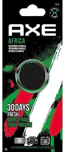 AXE Mini Ambientador para Coche – Frescura Intensa de 30 Días en Rejilla Ventilación – Fragancia Africa – Diseño Discreto y Elegante para un Viaje Impecable