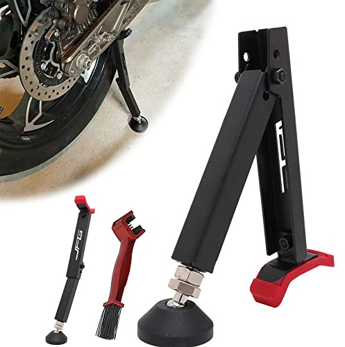 Motorrad Universal Tragbarer Hinterradständer Hinterrad Hebeständer Motorrad Hebeständer mit Kettenbürste für Most Motorrad - Rot