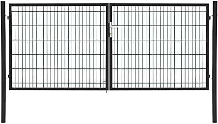 Doppelflügeltor Flügeltor Einfahrtstor Gartentpforte Doppeltor Hoftor Gartentor, Farbe:Grün, Gartenpforte Breite:3x1.2m