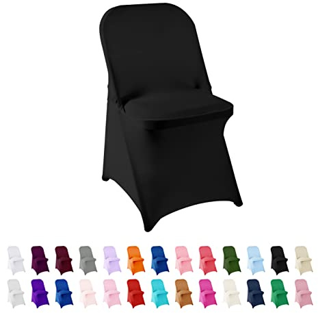 AlGaiety Spandex-Stuhlbezug, Stuhlhussen, Wohnzimmer, Klappstuhlbezüge, Abnehmbarer Stuhlbezug, waschbarer Schutz, Stretch-Stuhlbezug für Party, Bankett, Hochzeit, Veranstaltung, Hotel, 25 Stück