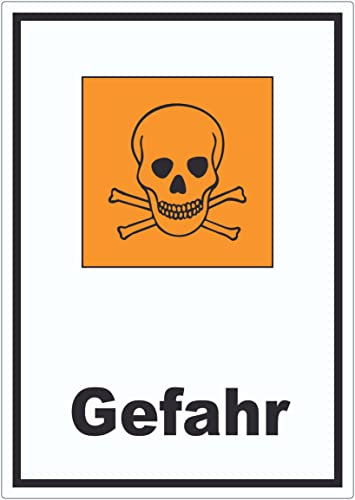 Aufkleber Gefahrensymbol giftig Gefahr Totenkopf A3 (297x420mm)