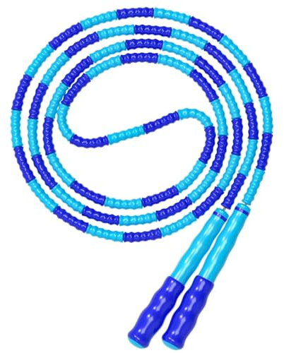 Leeboom Springseil, verstellbare Länge, verwicklungsfrei, segmentiert, weiche Perlen, Fitness-Springseil für Kinder, Männer und Frauen, Gewichtsverlust, 2,5 m