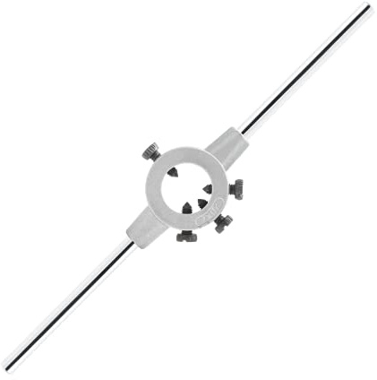 Qjaiune 45 mm Runder Schneideisen-Griffschlüssel, verstellbarer Schneideisengriff, robuster Gewindeschneidgriff (metrisch, M16-M20)