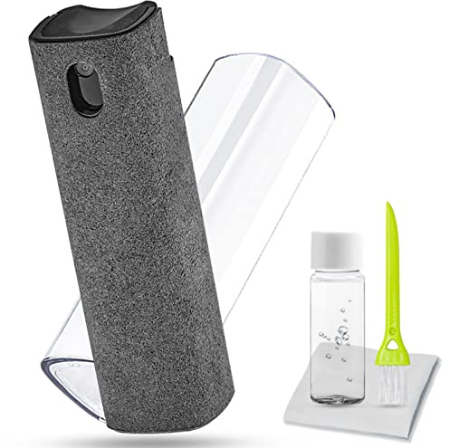 walrfid Screen Cleaner Spray, 20ml Phone Computer Laptop Screen Cleaner Kit with Wipe and Brush for Electronics, TV, Laptop, Tablet, PC, Monitor, LCD Flat Screens, Eyeglasses - Grey