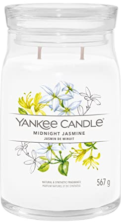 Yankee Candle Signatur doftljus | Midnattsjasmin stort burkljus med dubbla vekar | Sojavaxblandning, långt brinnande ljus | perfekta gåvor för kvinnor (1630688E)