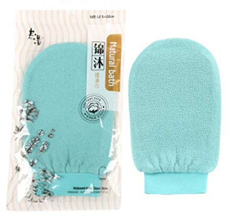 HUFFA 1Pc Shower Spa Exfoliator Two-sided Bath Glove Body Cleaning Scrub Mitt Rub Dead Skin Removal Bathroom Massage Products SPA Foam (Color : Green Style1)