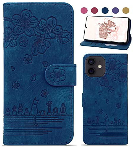 Bxithnr Handyhülle für iPhone 11 Hülle, iPhone 11 Hülle Leder Handy Tasche Klapphülle Brieftasche Magnetverschluss Flipcase Cover mit [Standfunction] [Kartenfach] für iPhone 11 Hülle - Blau