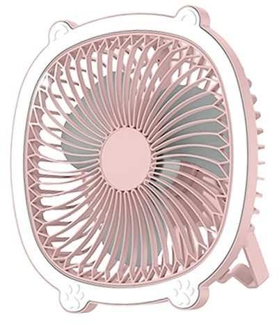 JISADER Ventiladores de Escritorio Ventilador de refrigeración con Luces Mini Ventilador con Gancho Ventilador de Mesa Compacto para el hogar Ventilador de, Rosado