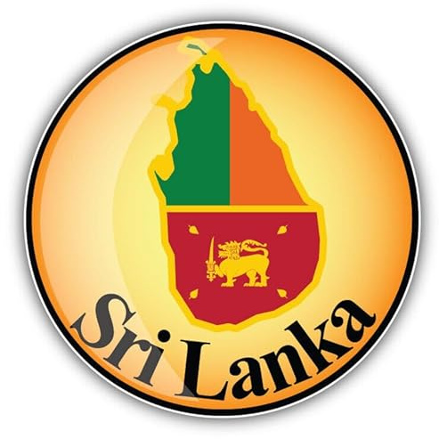 WildeBabsKLBT 12 cm Hochwertiger Premium Autoaufkleber Sticker Selbstklebende Folie Sri Lanka Karte Flagge Fahne Wappen H478
