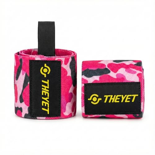 THEYET Handgelenk Bandagen für Fitness (Paar) | Handgelenkstütze für Männer und Frauen | Wrist Wraps für Crossfit, Bodybuilding, Powerlifting, Calisthenics, Gym Schutz | Kraftsport Training Stütze