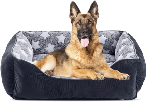 FURTIME Cuccia Cane Letto per Cani Cuscino Lavabile e Antiscivolo Lettino Morbido Divano per Cani Cuccia Cane Interno Taglia Grande Brandina per Gatto XL(89x63x23cm) Nero
